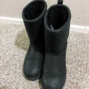 Ugg Classic Short Leather Waterpoof Black Boots